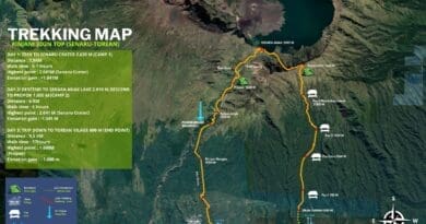rinjani trekking 3d2n senaru torean map